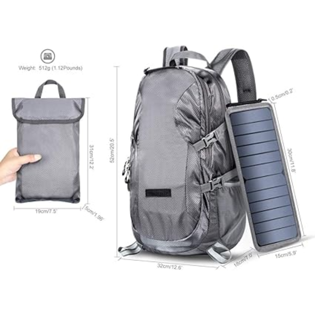 Mochila Con Panel Solar Recargable 5V