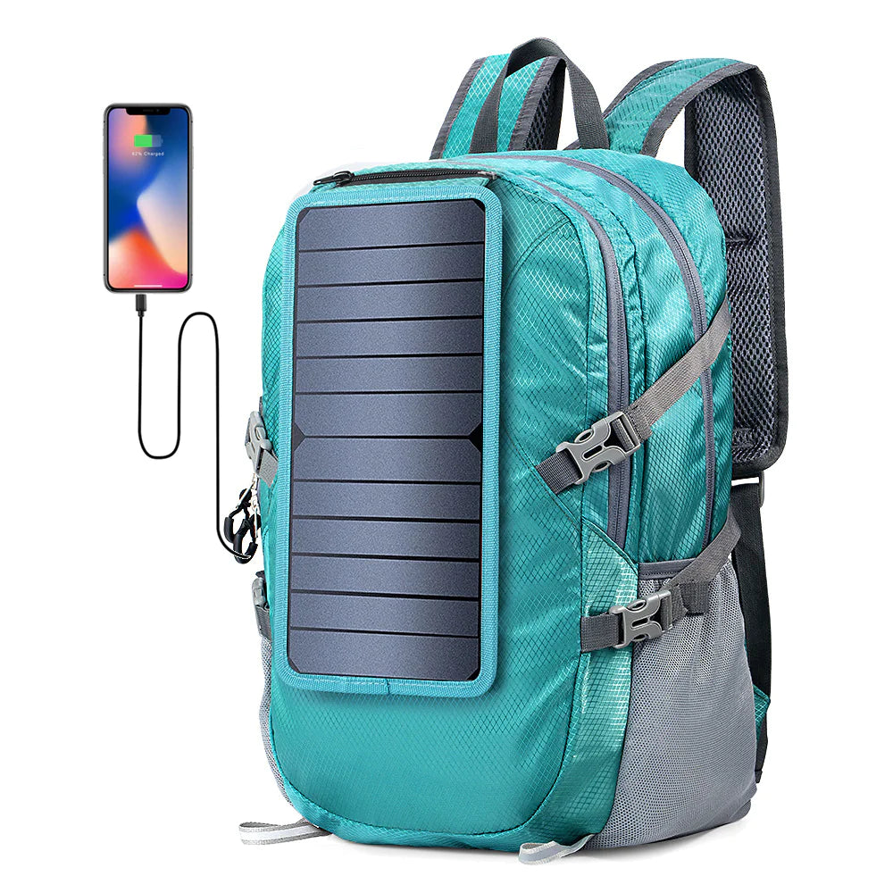 Mochila Con Panel Solar Recargable 5V
