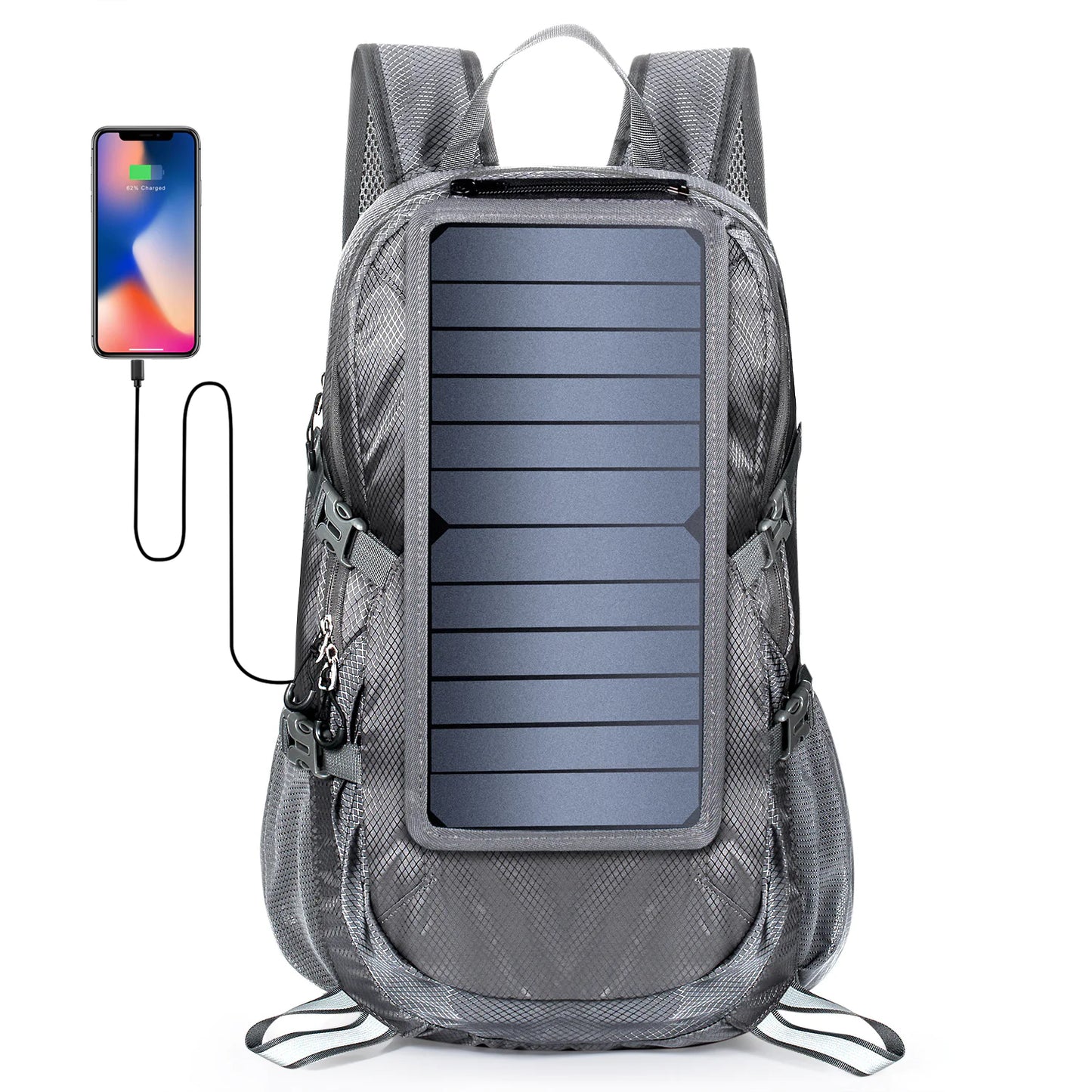 Mochila Con Panel Solar Recargable 5V